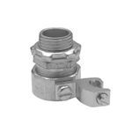 Crouse-Hinds Liquidator™ LT50G LT Series Non-Insulated Straight Conduit Connector With 4 to 14 AWG Aluminum Grounding Lug, 1/2 in Trade, Malleable Iron, Electroplated Zinc