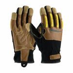 PIP® Maximum Safety® 120-4100/2XL Work Gloves, Work/Journeyman Glove, Keystone Thumb Style, 2XL, Goatskin Leather Palm, Lycra®/Nylon Spandex®, Brown/Black, Resists: Abrasion and Cut, Kevlar® Lining