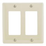 PREMISE WIRING NP262LA Standard Wallplate, 2 Gangs, 4.63 in H x 4.69 in W, Nylon, Light Almond