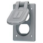 Wiring Device-Kellems Twist-Lock® HBL5221 Molded Standard Weatherproof Cover, 4.56 in L x 2.89 in W x 1.077 in D, Thermoplastic