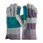 PIP® 84-7533 Copper B/C-Grade Work Gloves, Gunn Cut/Full Finger/Wing Thumb Style, L, Split Cowhide Leather Palm, 75% Cow Hide Leather/25% Cotton, Natural, Rubberized Safety Cuff, Uncoated Coating, Resists: Water, Cotton Lining
