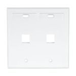 QuickPort® 42080-2WP Standard Size Wallplate With ID Window, 2 Gangs, 4.53 in H x 4.625 in W, Plastic, White