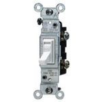 Leviton® 1451-WCP Toggle Switch, 120 VAC, 15 A, 1/2 hp Power