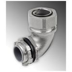 Calbrite™ S61200FC90 Flexible Conduit Connector, 1-1/4 in Trade, 90 deg, 316 Stainless Steel, Bright Polished