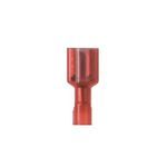 Panduit® Pan-Term® DNF18-250FI-L DNF-FI Vibration-Resistant Female Disconnect, 22 to 18 AWG Conductor, 0.25 in W x 0.032 in THK Tab, Sleeve Barrel, Brass, Red, Insulated: Fully Insulated