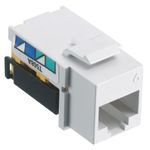 PREMISE WIRING NETSELECT® NSJ6W Cat 6 8-Position Universal A/B Wired Snap-Fit Modular Jack, Threaded Mounting, White
