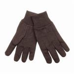 Klein® 40002 1-Stage Heavy Weight Jersey Gloves, Jersey Glove, Straight Thumb Style, Universal, Cotton/Jersey, Dark Brown, Knit Wrist Cuff, Fleece Lining