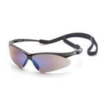 Pyramex® SB6375SP PMXTREME® Safety Glasses, Blue Mirror/Scratch-Resistant Lens Coating, Gray Lens, Black Frame, Nylon Frame, Polycarbonate Lens, Specifications Met: ANSI Z87.1-2015