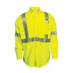 VIZABLE® FR SHRTV3C32XRG High Visibility Regular Work Shirt, 2XL, Fluorescent Yellow, Westex® DH, 33-3/8 in L