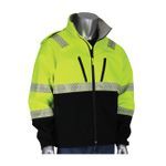 PIP® 333-1550-LY/2X Safety Jacket, 2XL, Black/Hi-Viz Lime Yellow, Ripstop Polyester/Polyester Fleece Lining, 54 in Chest, Resists: Water, ANSI Type R Class 3
