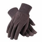 PIP® 95-808 Men's Regular Weight Protective Gloves, Clute Cut/Straight Thumb Style, Cotton/Jersey/Polyester, Brown, Knit Wrist Cuff, Uncoated Coating, Unlined Lining