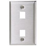 Wiring Device-Kellems SSF12 SSF Rear Load iSTATION™ Faceplate, 1 Gangs, 430 Stainless Steel, Flush Mount