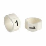 Brady® SCN45-1 Clip-Sleeve™ SCN Pre-Printed Wire Marker, 0.453 to 0.512 in Wire, 1 Legend, Black Legend, White Marker, Nylon