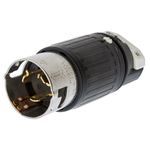 Wiring Device-Kellems Twist-Lock® CS6365C Grounding Locking Plug, 125/250 VAC, 50 A, 3 Pole, 4 Wires, Black