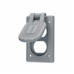 Wiring Device-Kellems Twist-Lock® HBL5221 Molded Standard Weatherproof Cover, 4.56 in L x 2.89 in W x 1.077 in D, Thermoplastic