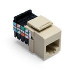 QuickPort® 41108-RI3 8-Conductor 8-Position UTP Connector, Cat 3 Module, Flush Mounting, 1 Ports, Plastic, Ivory