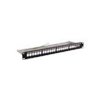 PREMISE WIRING HPJS24 1U Flat Shielded Singlemode Standard Unloaded Patch Panel With Cable Management Bar, 24 Ports, Category: Cat 6, Composite