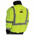 PIP® 333-1770-LY/2X Bomber Bomber Jacket With Zip-Out Fleece Liner, Hi-Viz Lime Yellow, Polyester, 59 in Chest