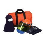 PIP® 9150-52804/2X Arc Flash Kit, Hazard Risk Category (HRC): 2, Hood/Face Shield Max Arc Flash Protection: 12 cal/sq-cm, Garment Max Arc Flash Protection: 12 cal/sq-cm, Specifications Met: ASTM F1506, ASTM F 2178-12, NFPA 70E-2018, OSHA 29 CFR 1910.269