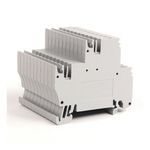 Rockwell Automation 1492-J IEC Terminal Block, Two-Circuit Feed-Through Block, 2.5 mm (# 24 AWG - # 12 AWG), Plug-In comb connections on one side of each circuit, Gray (Standard),