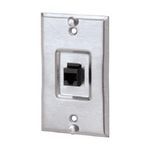 Panduit® KWP6PY Phone Wallplate, 1 Gangs, Silver, Stainless Steel
