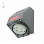 Wiring Device-Kellems Twist-Lock® Safety-Shroud® HBL2730AR Heavy Duty Safety Shroud Single Locking Receptacle, 480 VAC, 30 A, 3 Poles, 4 Wires, Gray/White
