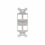 PREMISE WIRING Q106W Duplex Outlet Frame, 1 Gangs, 4 Ports, ABS, For Use With Data, Fiber, Audio/Video Connectors, White