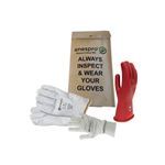 ArcGuard® KITGC0R10AG Voltage Glove Premium Kit, SZ 10, Rubber/Leather, Red, ASTM Class: Class 0, 1000 VAC, 1500 VDC Max Use Voltage