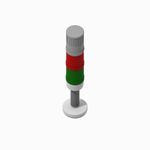 Allen-Bradley 855EP-G24Y3L4P1 Signaling Device, 10cm Pole Mount, Gray, 24V AC/DC Full Voltage, Steady LED Lamp, Green, Flashing LED Lamp, Red, 1 Crct Piezo,  UL Type 4/4X/13, None (sound only), No Module, No Module, No Module, No Module