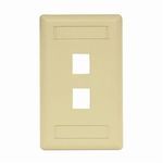 PREMISE WIRING iSTATION™ IFP12TI Rear Load Faceplate, 1 Gang, 2 Ports, Snap-In/Threaded/Flush/Wall Mount, ABS