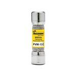 Bussmann PVM-15 Fast Acting Fuse, 15 A, 600 VDC, 50 kA Interrupt, Class: Midget, Cylindrical Body