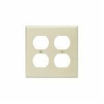 Leviton® 86016 Standard Wallplate, 2 Gangs, 4.5 in H x 4.56 in W, Thermoset, Ivory