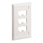 Panduit® Mini-Com® CFPL6EIY Classic Flat Vertical Faceplate with Labels, 1 Gangs, 4-1/2 in L x 2.75 in W, Flush Mount, ABS