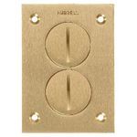 PREMISE WIRING S3625 Rectangular Floor Box Cover, 4.35 in L x 3.1 in W, For Use With Duplex Receptacle Flush Floor Box, Brass
