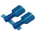 Panduit® Reel Smart™ DNF14-187FIB-3K DNF-FIB Vibration-Resistant Female Disconnect, 16 to 14 AWG Conductor, 0.187 in W x 0.032 in THK Tab, Butted Seam/Funnel Entry Barrel, Brass, Blue, Insulated: Fully Insulated
