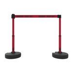 Banner Stakes PL4294 PLUS Barrier Set X2, Red "Danger-Keep Out", Includes: 2 PLUS Stanchions, 2 PLUS Bases, 1 PLUS Banner Head, 1 PLUS Receiver Head, Belt Length 15 ft, Suitable for Indoor/Outdoor Use