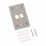 CommScope 108168451 L Type High Impact Flame Retardant Faceplate, 1 Gangs, 2 Ports, Male Module, Flush Mount, Thermoplastic