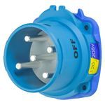 MELTRIC DECONTACTOR™ 63-38167 DSN30 Switch Rated Male Inlet With Neutral, Ground, 120/127/208/220 VAC, 30 A, 3 Pole