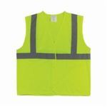 PIP® 302-MVG-LY-XL 302-MVG Safety Vest, XL, Hi-Viz Lime Yellow, Polyester, Hook and Loop Closure, ANSI Class: 2