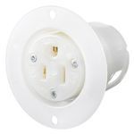 Wiring Device-Kellems Insulgrip® HBL5279C Grounding Heavy Duty Single Straight Blade Receptacle, 125 VAC, 15 A, 2 Pole, 3 Wires, White