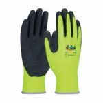 G-Tek® 55-AG317/L Work Gloves, Coated Glove, Seamless Style, L, Natural Rubber Latex/Polyester, Black/Hi-Viz Yellow, Knit Wrist Cuff, Latex with Micro-Surface Grip Coating, Resists: Abrasion, Cut, Tear and Puncture, Polyester Lining