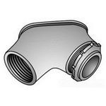 O-Z/Gedney MF-050 Raintight Corner Pulling Elbow, 1/2 in Trade, 90 deg, Malleable Iron, Electroplated Zinc