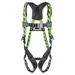 Miller® by Honeywell AirCore™ AC-TB/UGN Lightweight Unisex Harness, L/XL, 400 lb Load, Tongue Leg Strap Buckle, Quick-Connect Chest Strap Buckle, Cam Shoulder Strap Buckle, Steel Hardware, Black/Green