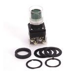 Rockwell Automation 800H-PRAH16G Illuminated Pushbutton, 30.5 mm, 1NO-1NC Contact Configuration, Extended Head with Guard Operator, Green