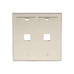 QuickPort® 42080-2IP Standard Wallplate With ID Window, 2 Gangs, 4.53 in H x 4.625 in W, Plastic, Ivory