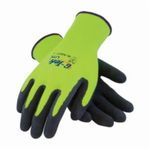 G-Tek® 55-AG317/L Work Gloves, Coated Glove, Seamless Style, L, Natural Rubber Latex/Polyester, Black/Hi-Viz Yellow, Knit Wrist Cuff, Latex with Micro-Surface Grip Coating, Resists: Abrasion, Cut, Tear and Puncture, Polyester Lining