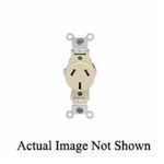 Leviton® 5032 Straight Blade Single Receptacle, 125/250 VAC, 20 A, 2 Pole, 3 Wires, Brown