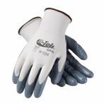 G-Tek® 34-C234-S Economy Grade Work Gloves, Coated Glove, Seamless Style, S, Foam Nitrile Palm, Foam Nitrile, Gray/White, Knit Wrist Cuff, Foam Nitrile Coating, Resists: Abrasion, Cut, Puncture and Tear, Nylon Lining