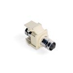 QuickPort® 41084-BIF Bulkhead Module Fire Retardant BNC Feed Through Adapter, Female End A, Female End B, Ivory