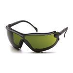 Pyramex® GB1860SFT V2G® Stylish Safety Glasses, Anti-Fog/Anti-Static/Scratch-Resistant Lens Coating, Green Lens, Wraparound Frame, Black Frame, Nylon Frame, Polycarbonate Lens, Specifications Met: ANSI Z87.1